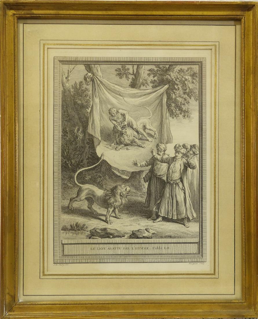 J.B. Oudry, fable illustration engraving (1 of 7)