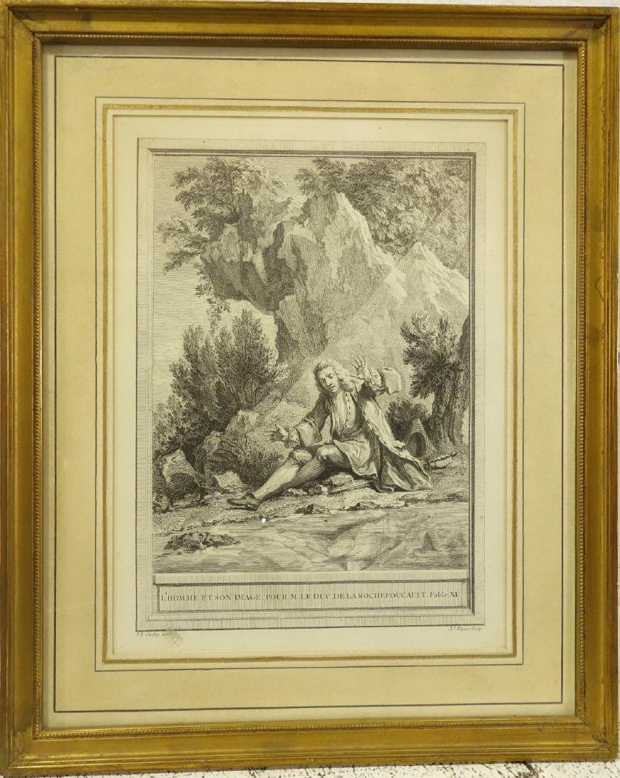 J.B. Oudry, fable illustration engraving (1 of 10)