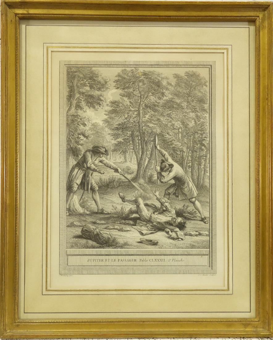 J.B. Oudry, fable illustration engraving (1 of 8)