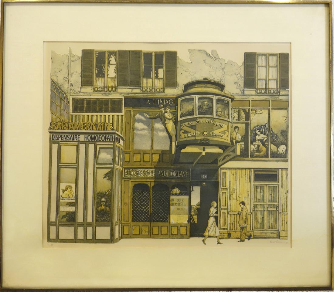 Bengt Bockman, Paris storefront color lithograph (1 of 10)