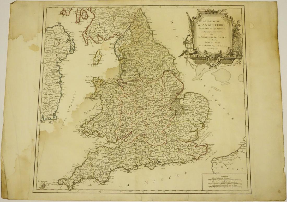Gilles Robert De Vaugondy, map of England (1 of 7)