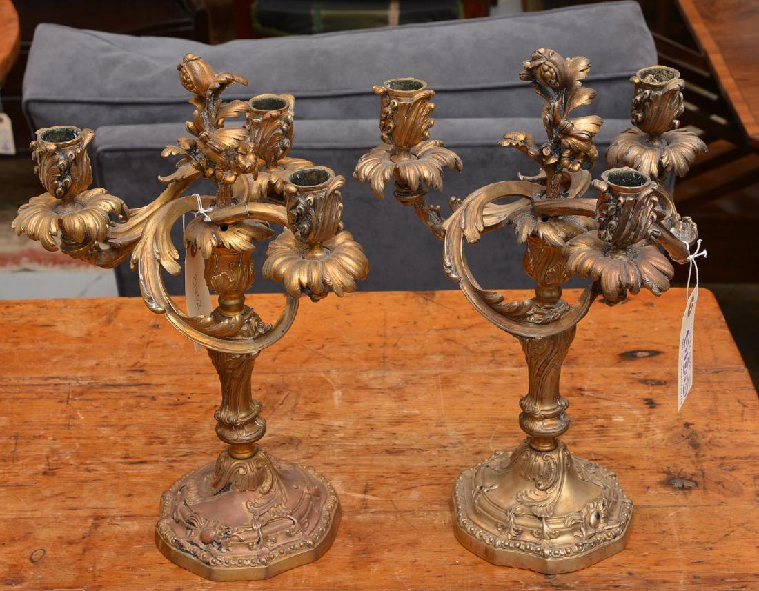 Pair Louis XV style ormolu candelabra (1 of 7)