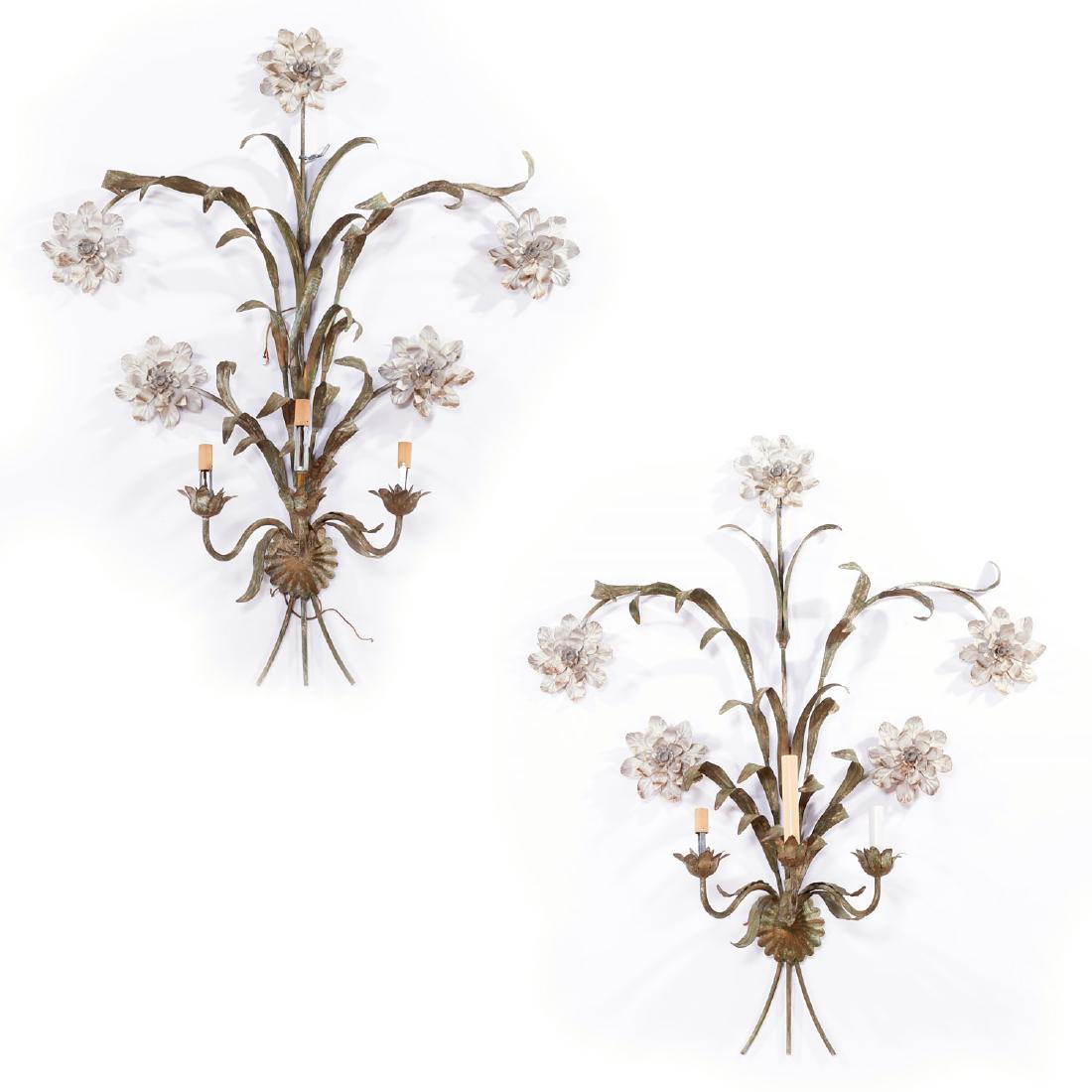 Pair large Italian tole sconces (1 of 8)