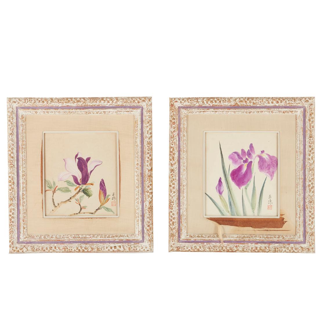 Manner of Chen Shuren, pair watercolors (1 of 6)