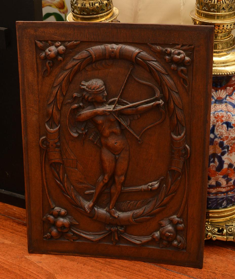 French Renaissance style carved walnut panel (1 of 4)