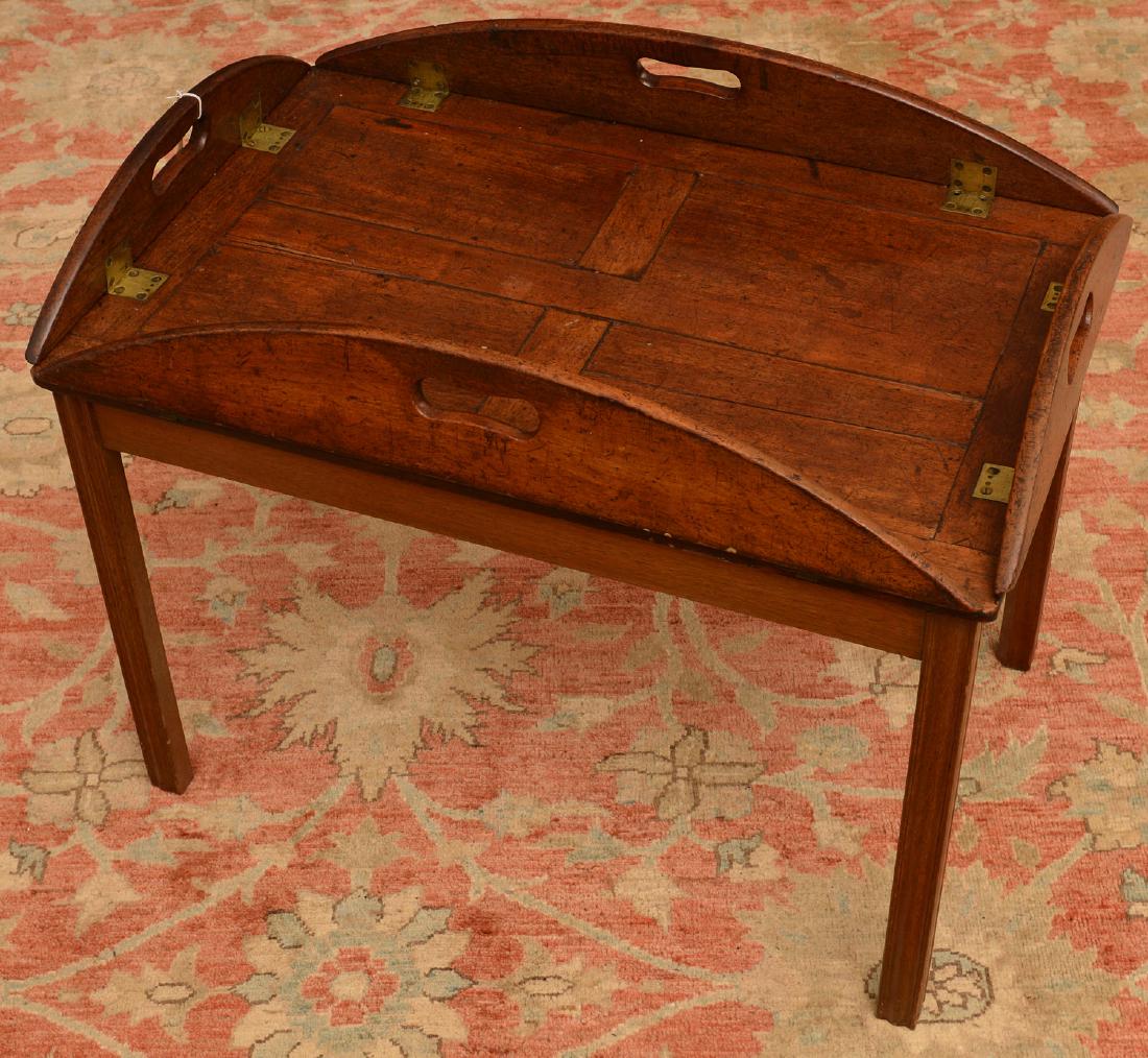 Regency mahogany butler's tray on later table base (1 of 6)