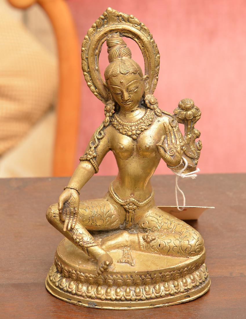 Himalayan gilt bronze Buddhist figure (1 of 5)