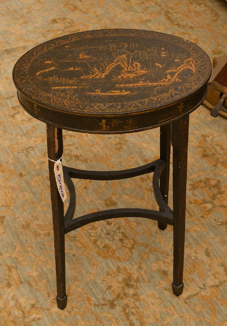 George III black japanned occasional table (1 of 4)