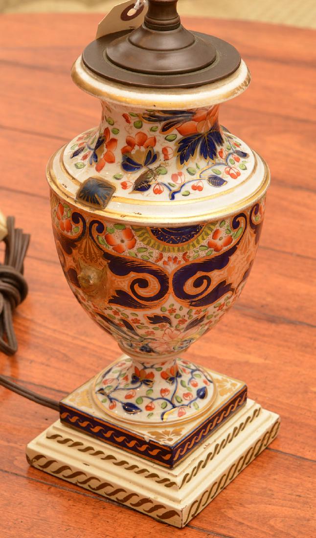 English Imari porcelain vase mounted as lamp (1 of 3)