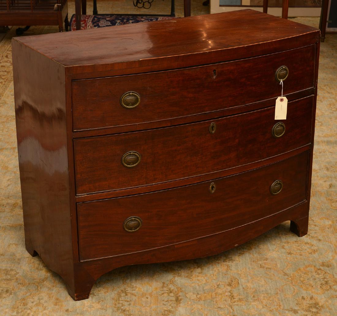 George III mahogany bow front chest (1 of 7)