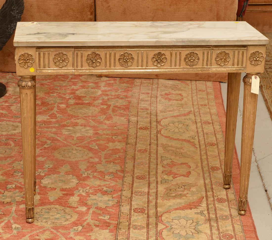 Louis XVI style painted four-legged console table (1 of 6)