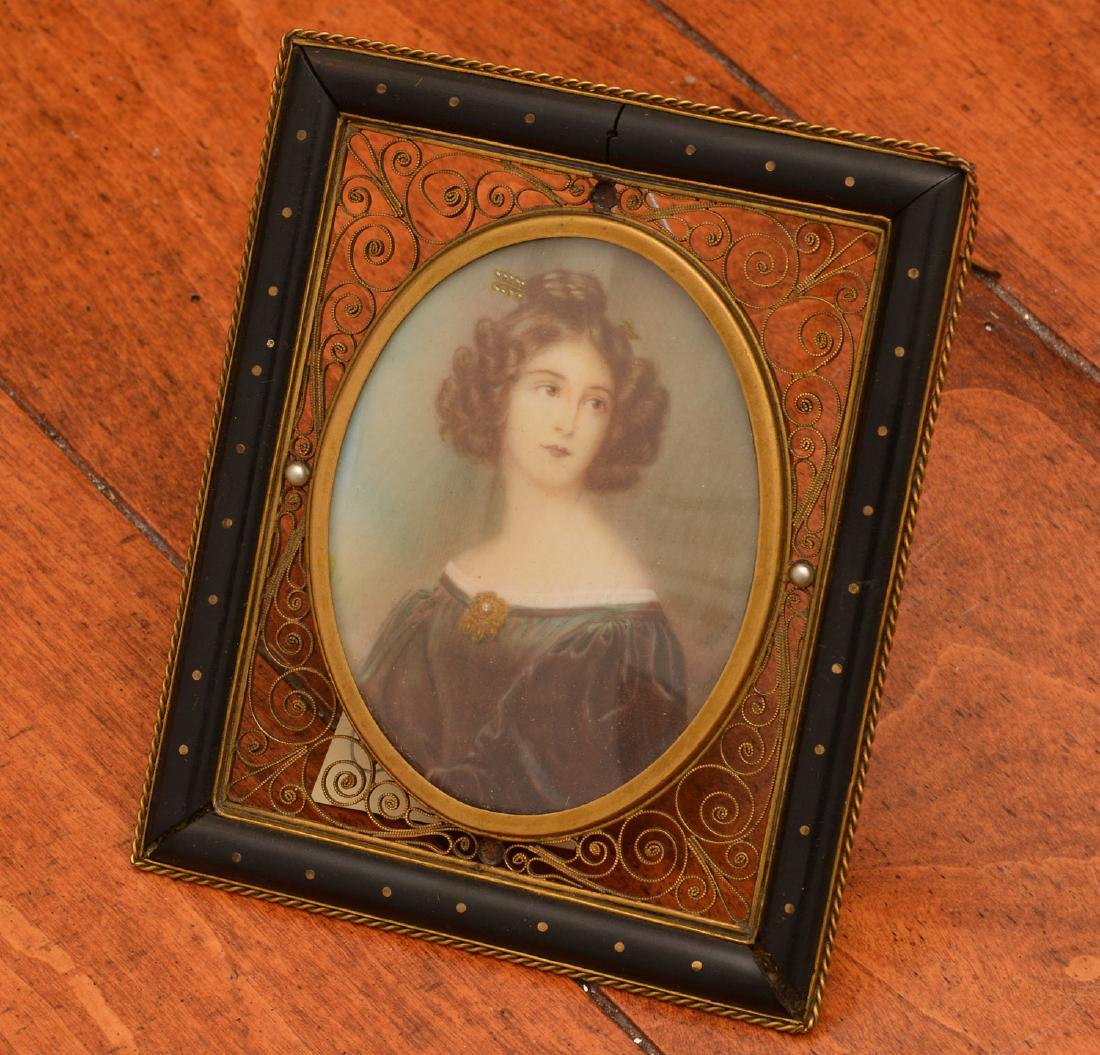 Nicely framed Continental portrait miniature (1 of 6)