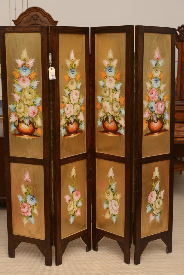 Nice hand-painted wooden floor screen (1 of 7)