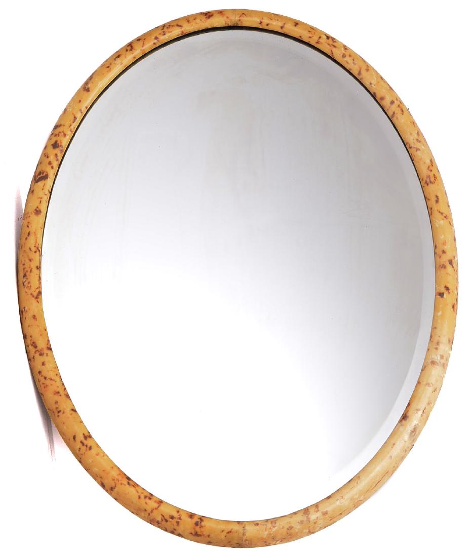 Art Deco faux tortoise or celluloid wall mirror (1 of 5)