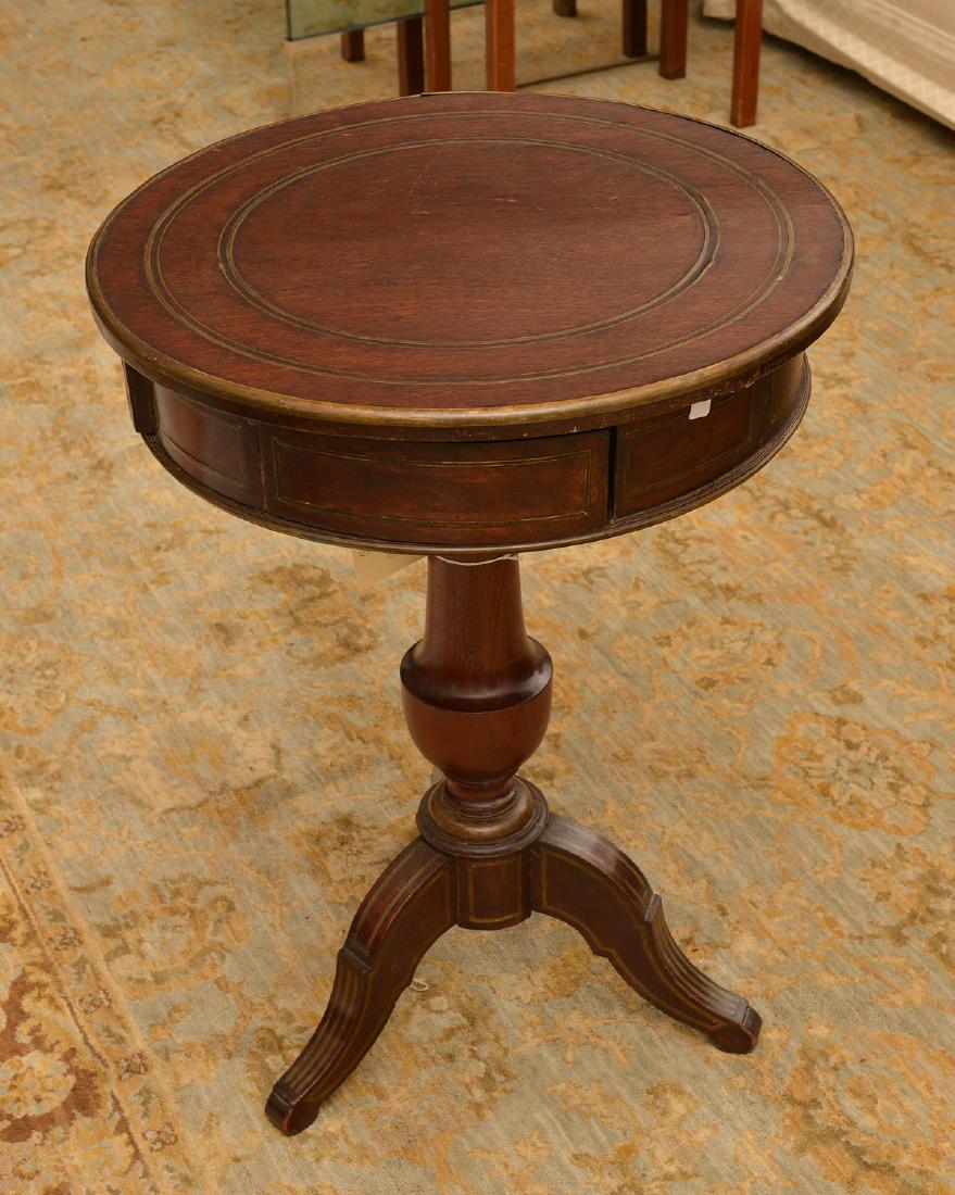 Continental brass inlaid mahogany tripod table (1 of 9)