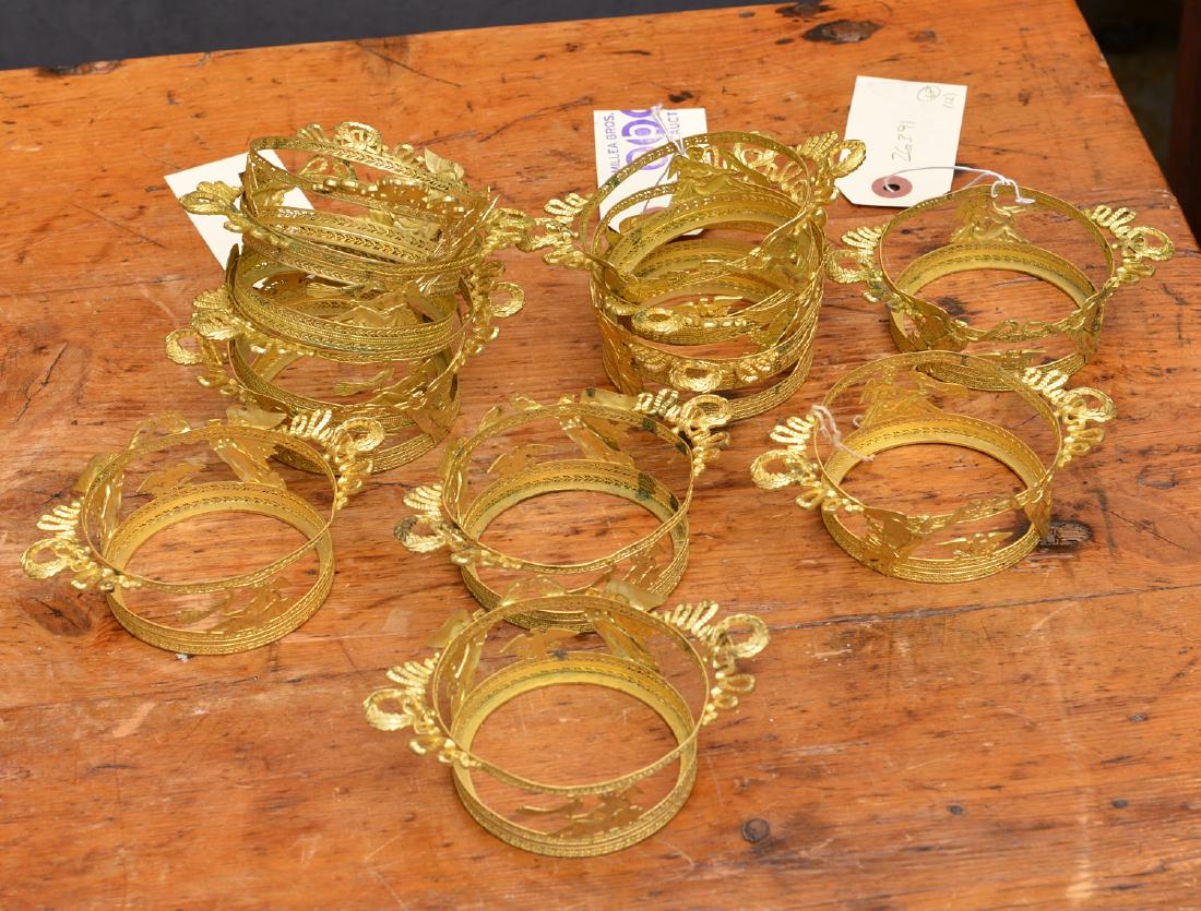 Set (12) Neo-Classical gilt metal ramekin frames (1 of 5)