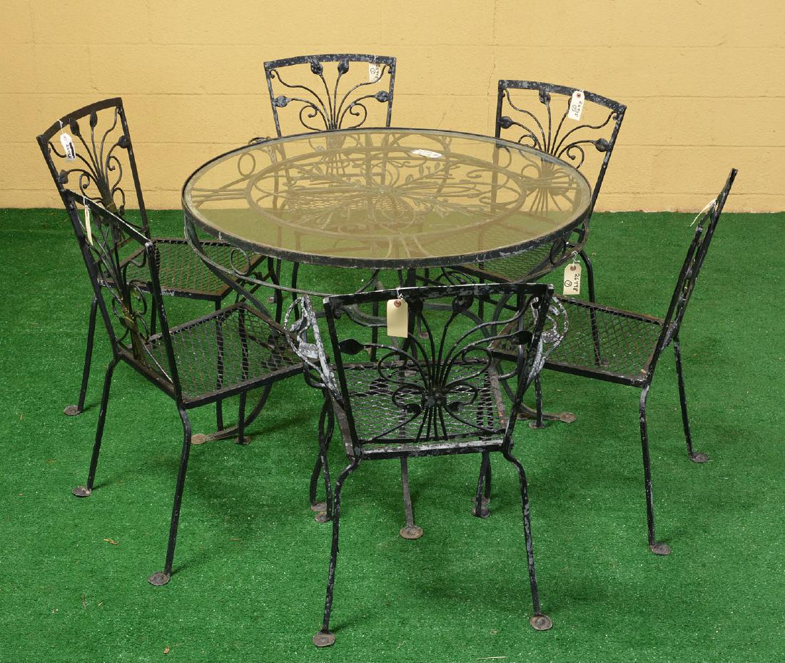 Assembled wrought iron patio dining set (1 of 11)