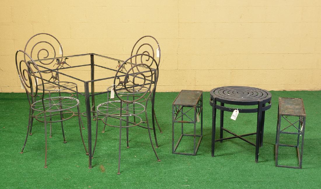Group unusual vintage wrought iron patio furniture (1 of 8)