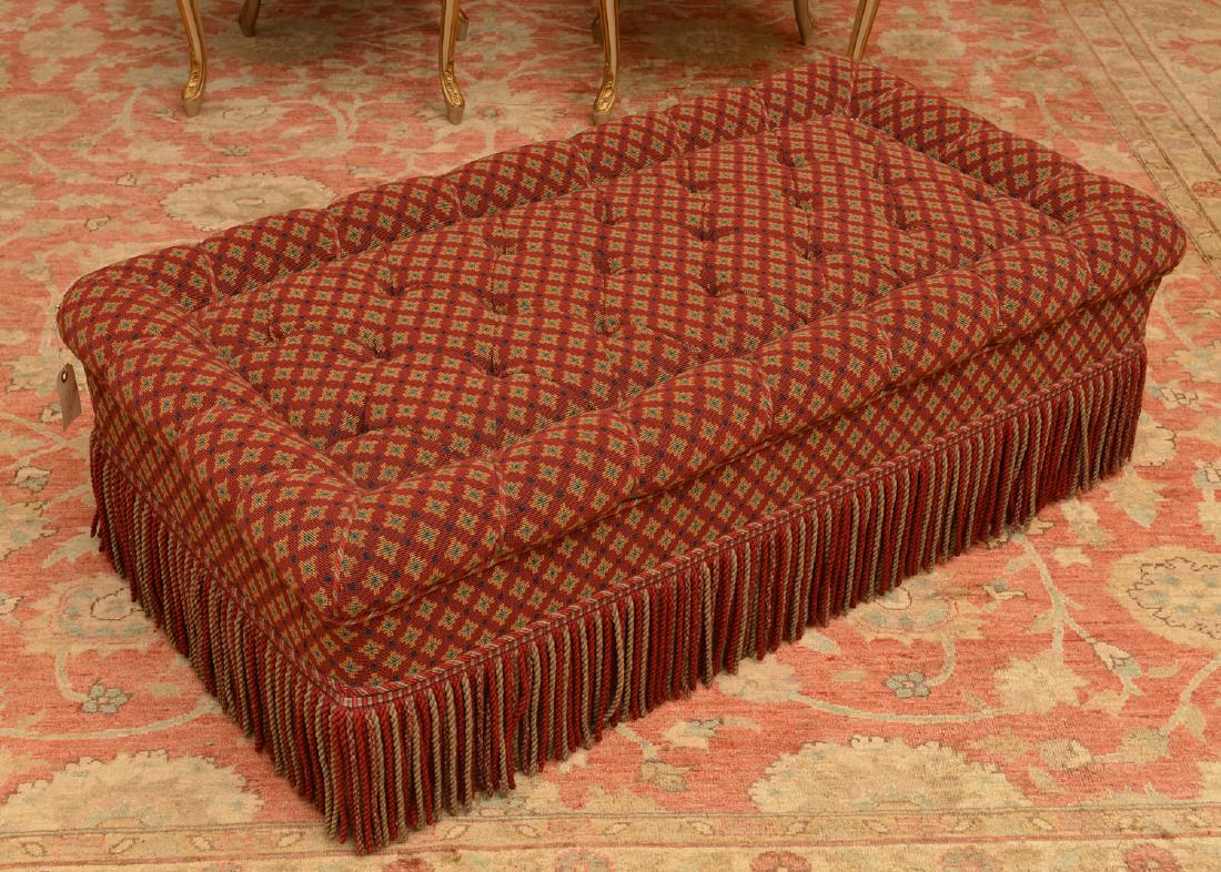 Large upholstered decorator quality ottoman (1 of 5)