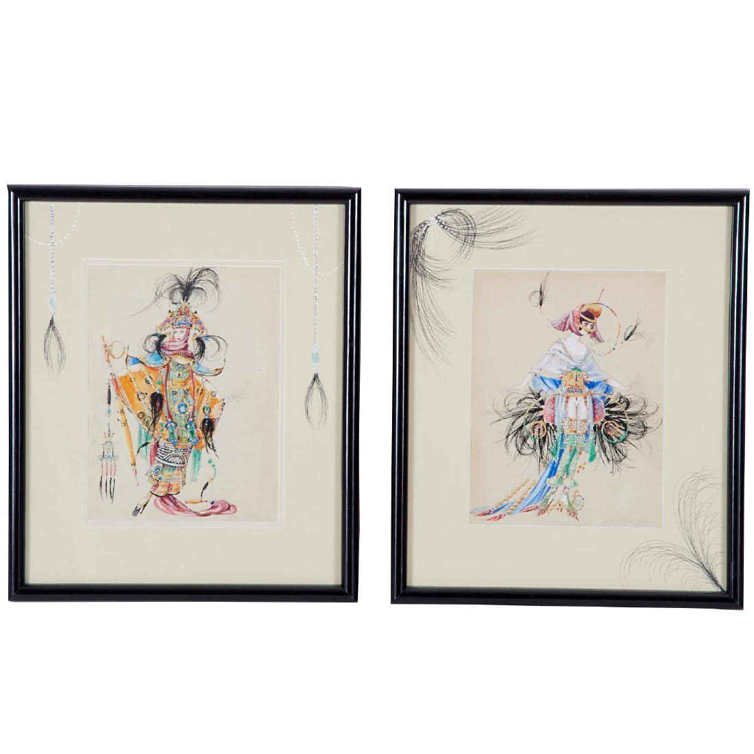 Alan Kramer, (2) mixed media costume designs (1 of 9)