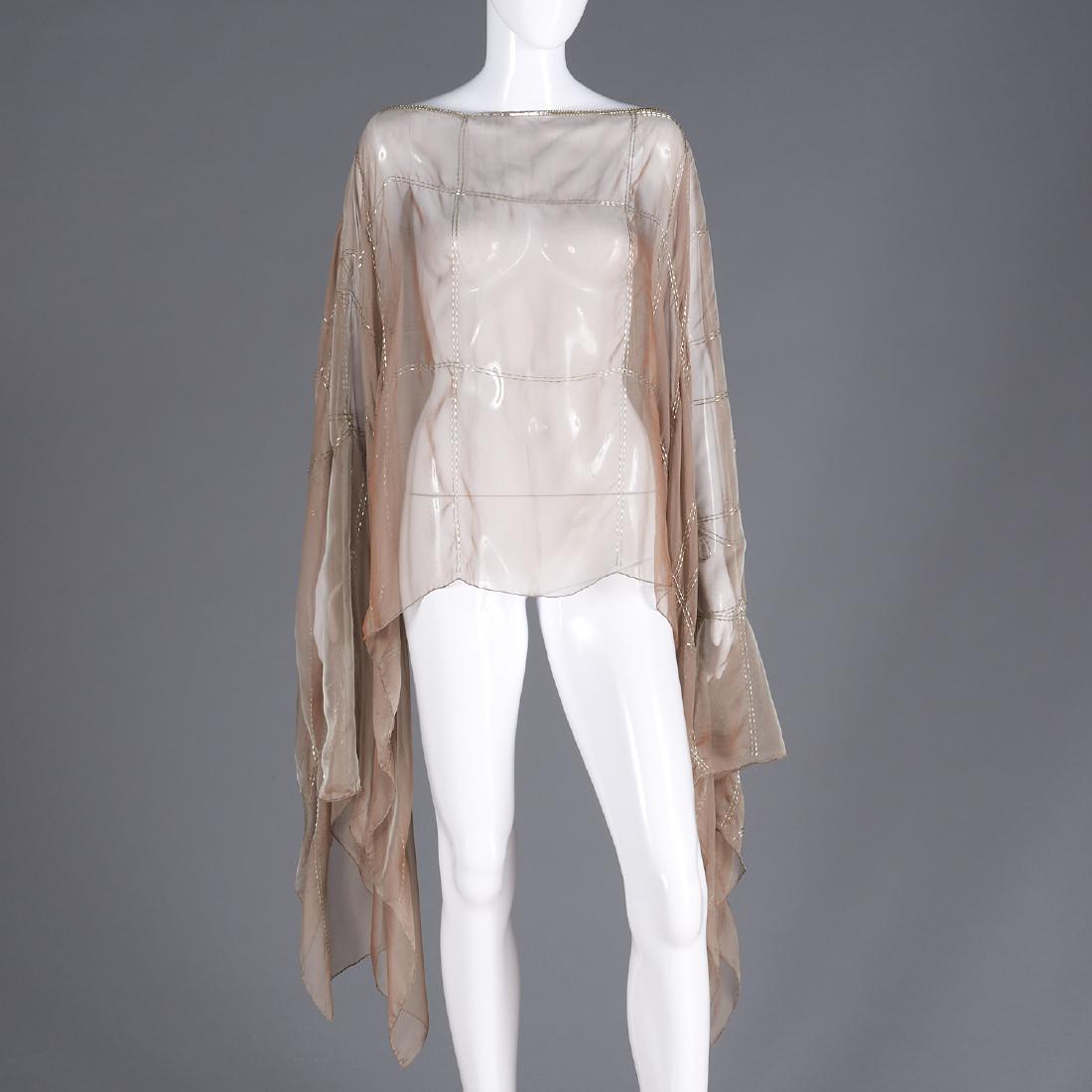 Hermes Paris sheer silk beaded evening poncho (1 of 7)