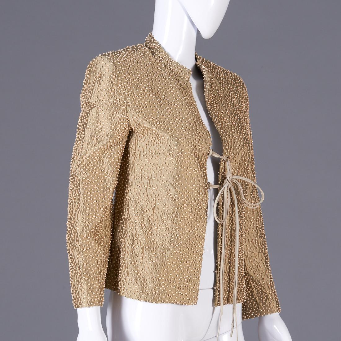 Krizia taupe silk beaded jacket (1 of 7)