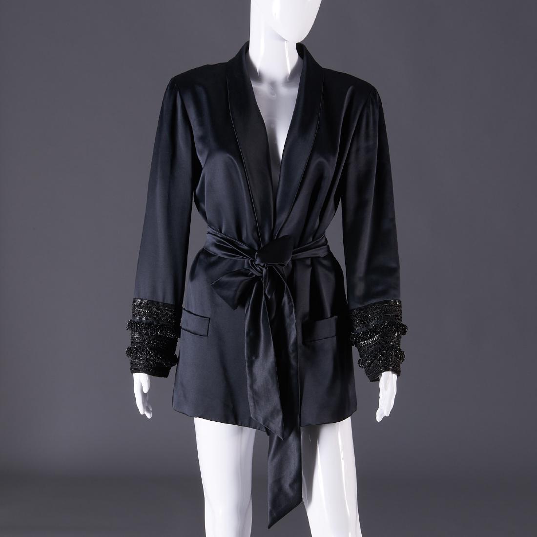 Pamela Dennis black silk tuxedo jacket (1 of 6)