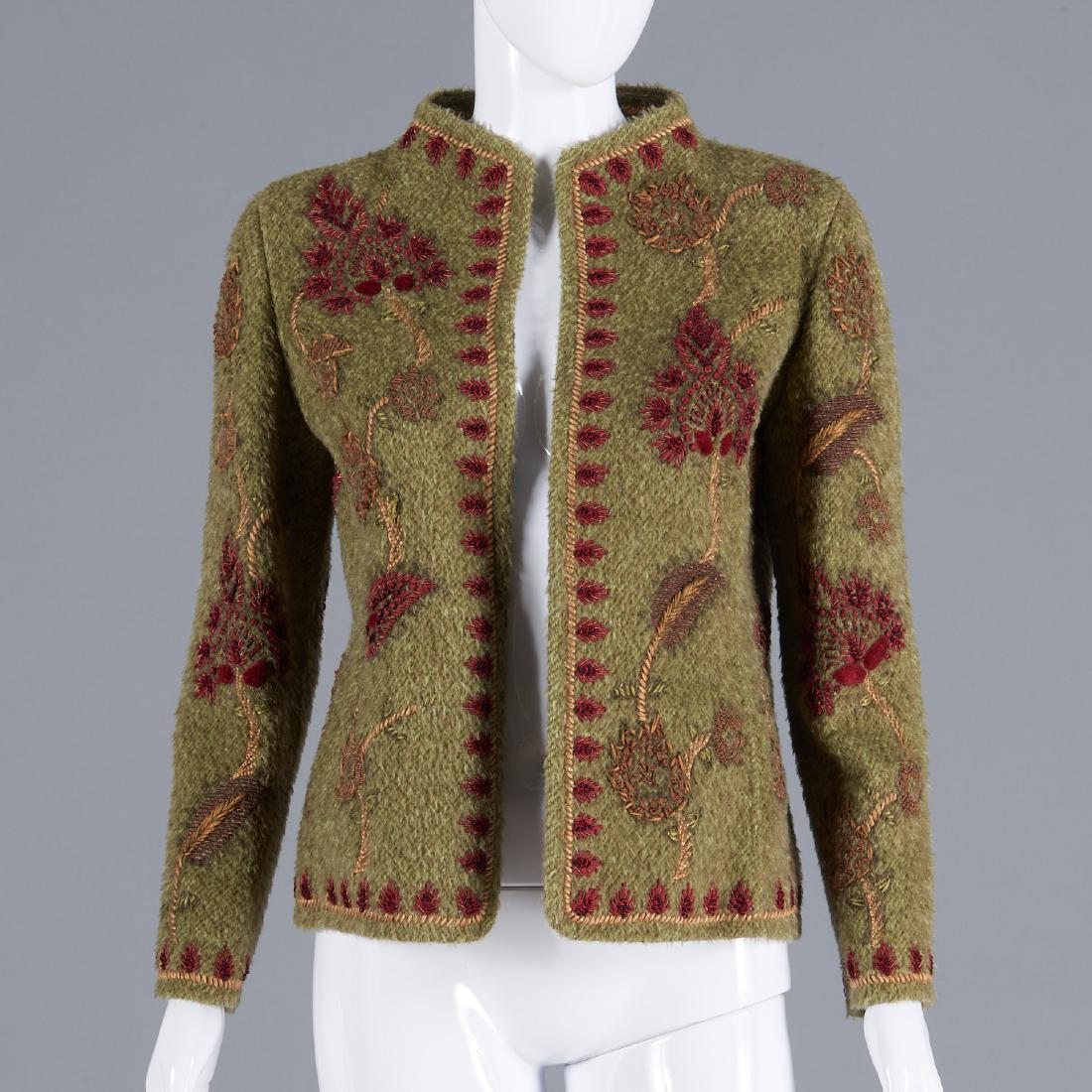 Oscar de la Renta crewel embroidered wool jacket (1 of 8)
