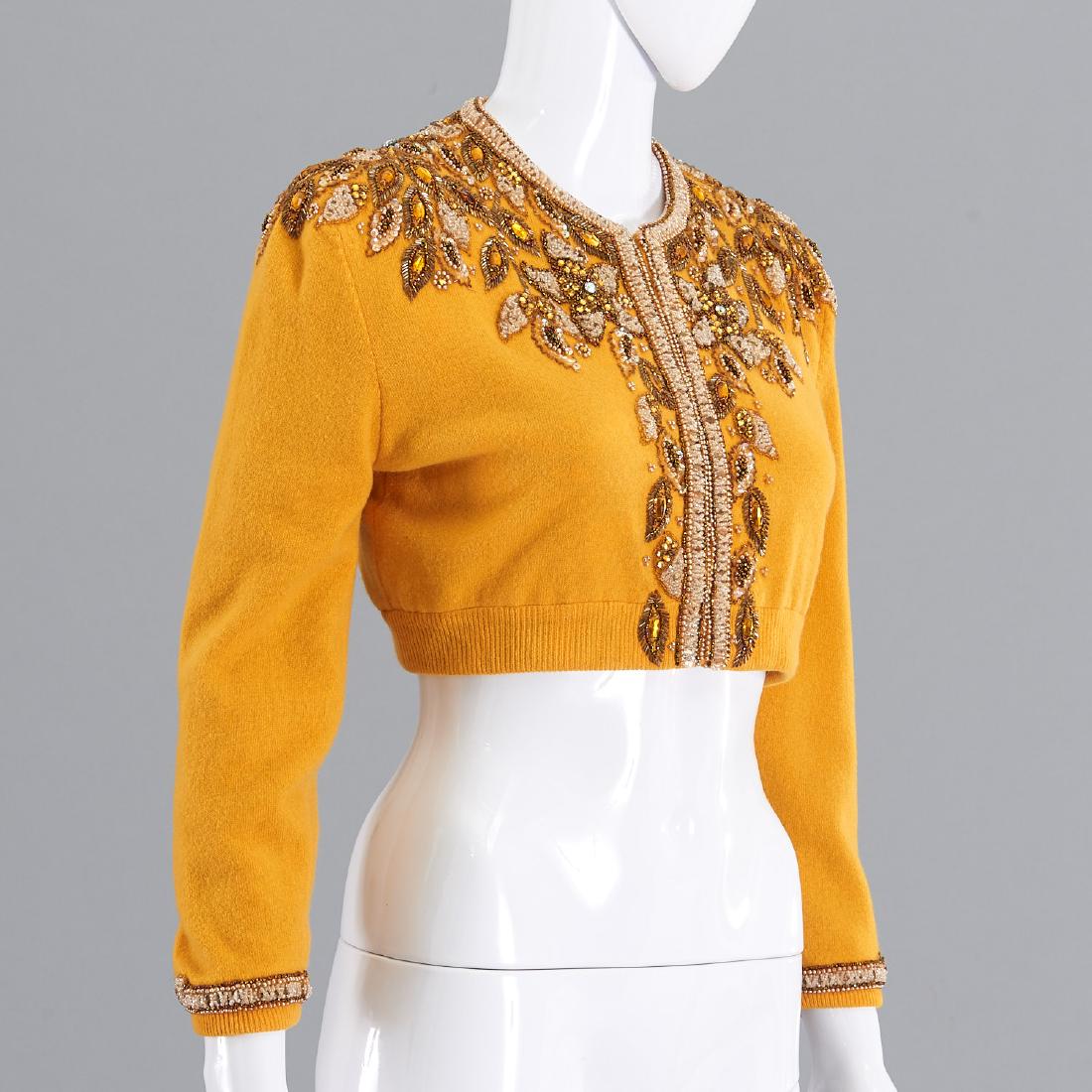 Turquoise by Cynthia Rose cropped beaded sweater (1 of 8)