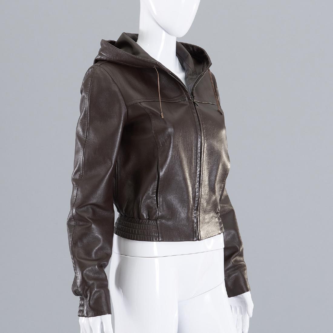 Tyler by Richard Tyler hooded leather jacket (1 of 8)