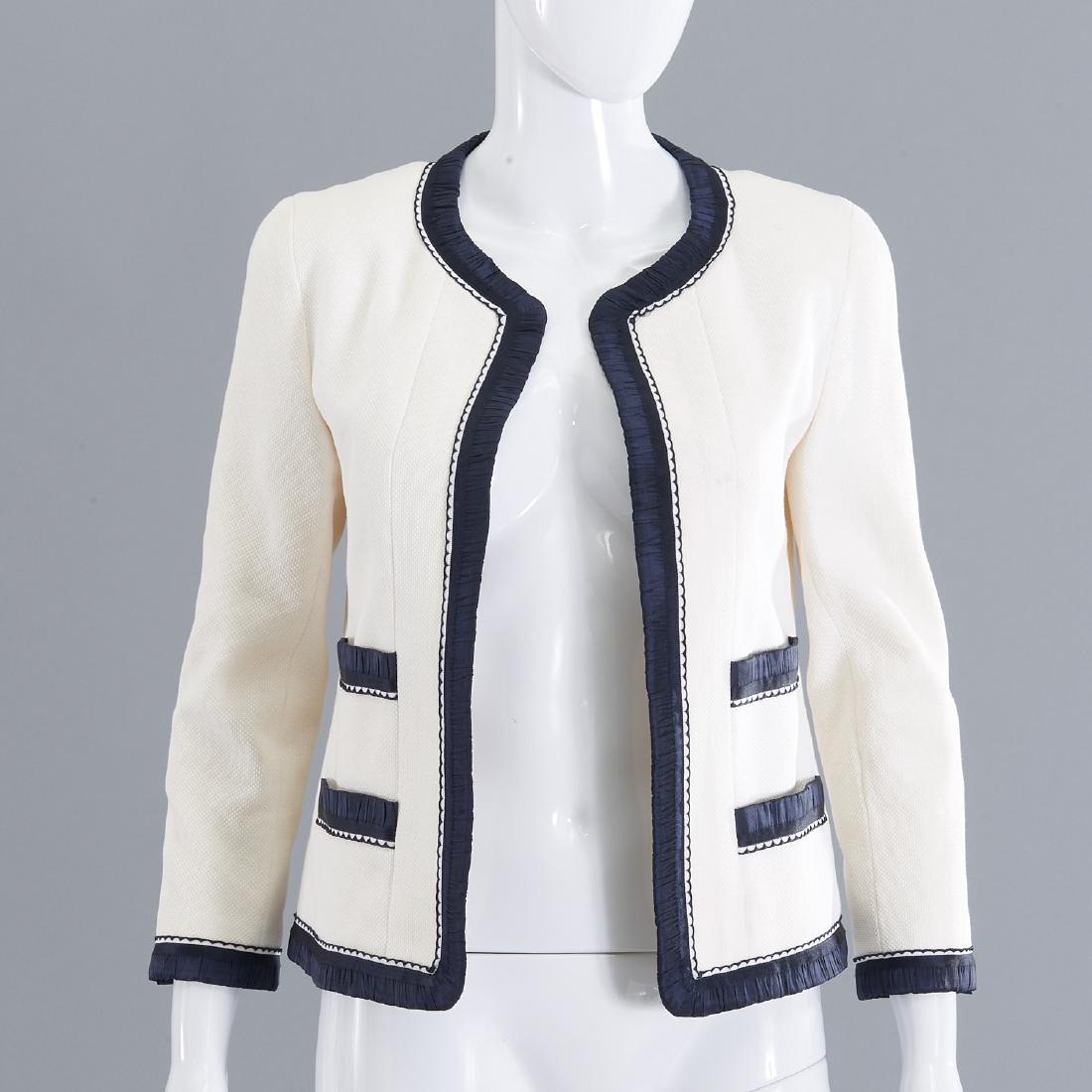 Chanel Boutique white with navy trim jacket (1 of 8)