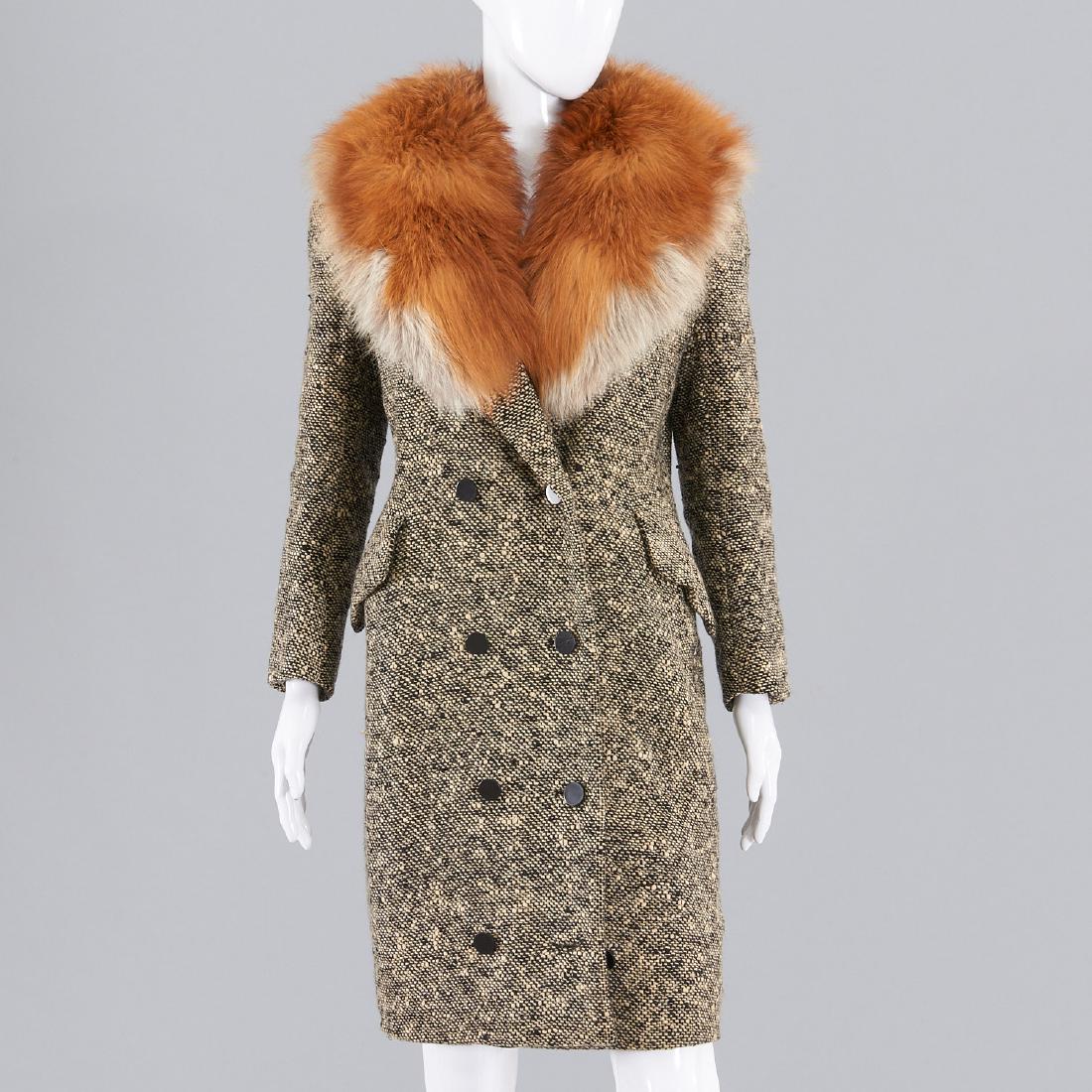 George Carmel New York tweed coat with fur collar (1 of 10)