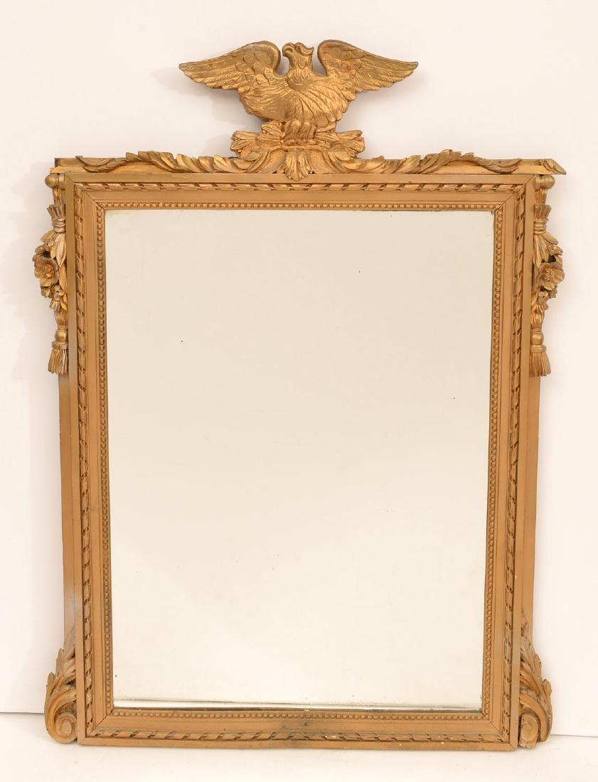 Federal style carved gilt wood mirror (1 of 5)