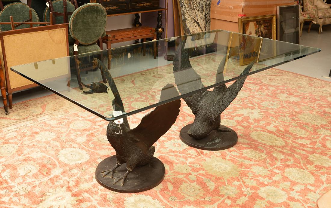 Cyndi Lauper's bronze swan dining table (1 of 4)