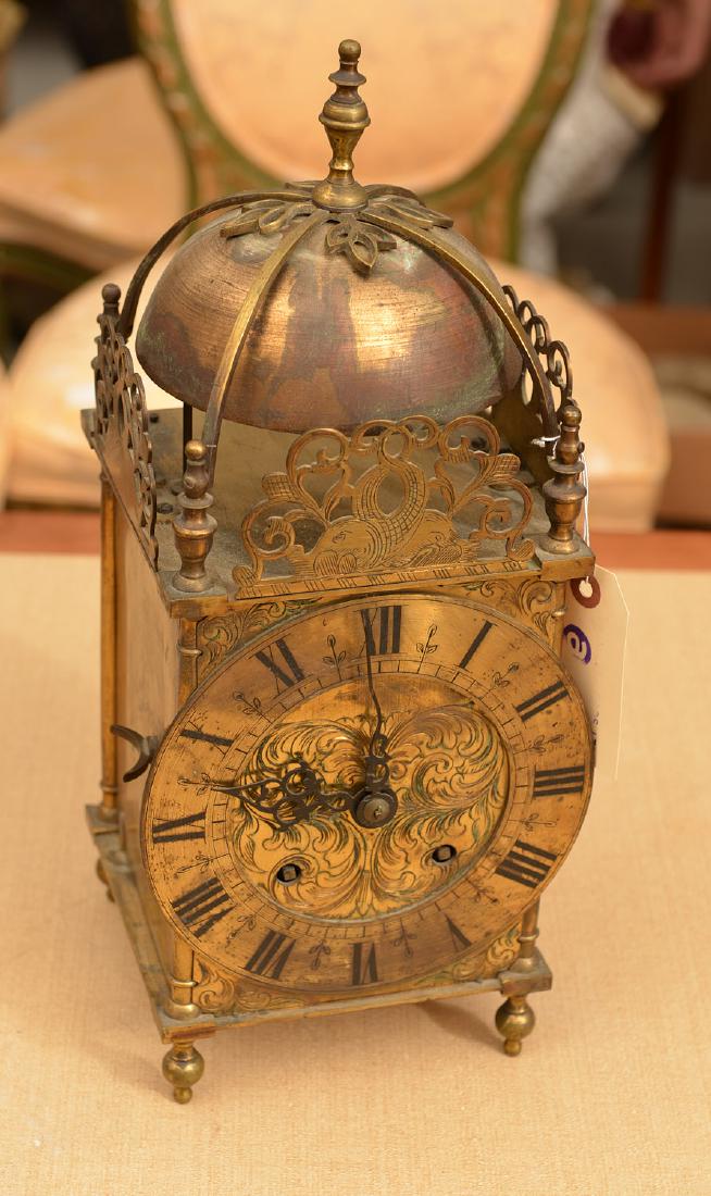 Charles II style brass lantern clock (1 of 7)