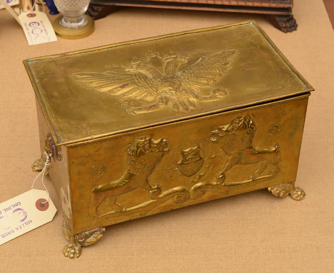 Antique Russian embossed brass humidor (1 of 7)