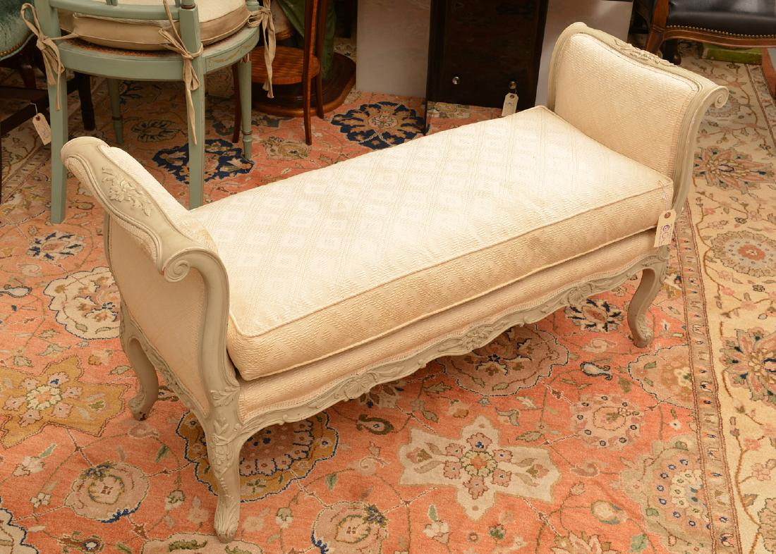 Louis XV style carved and painted window bench (1 of 6)