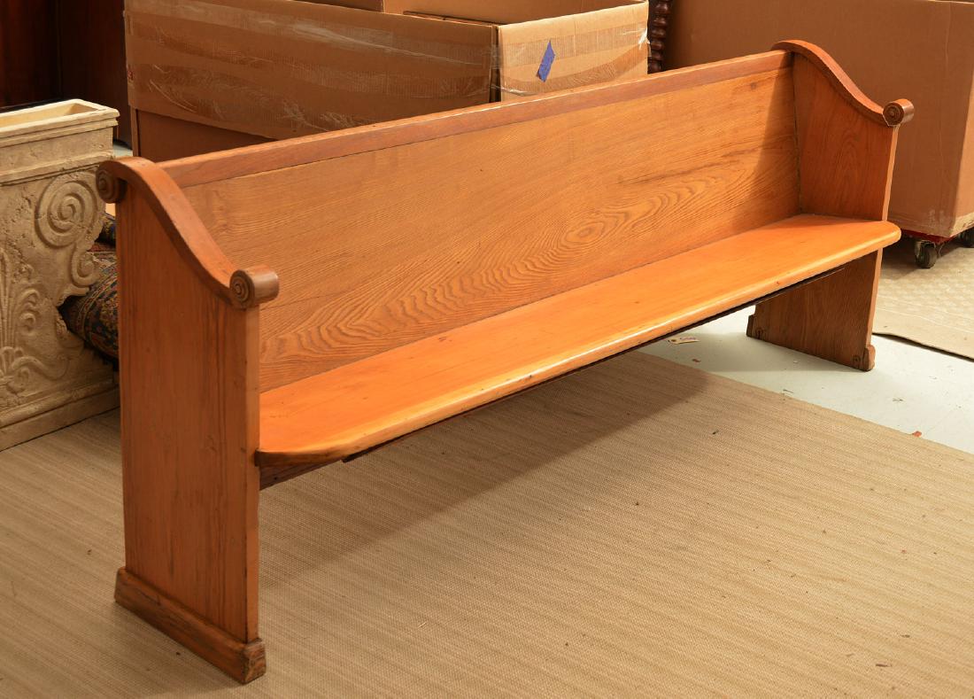 Antique carved golden oak Church pew (1 of 7)