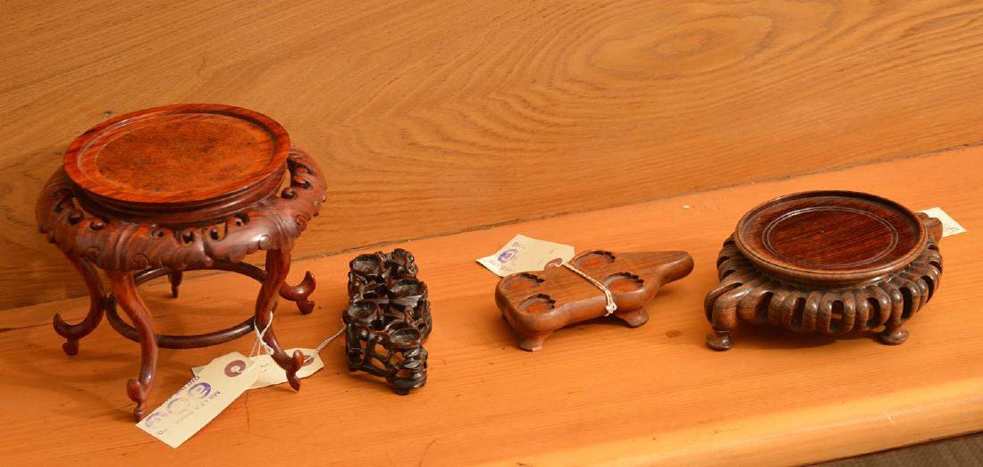 (4) Nice Chinese carved hardwood stands (1 of 5)