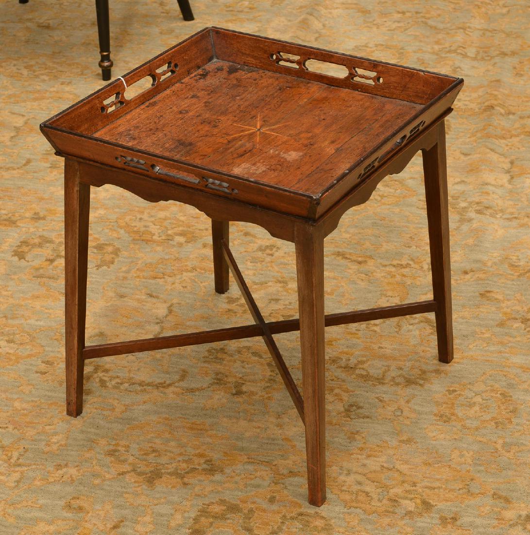 George III inlaid mahogany tray table (1 of 4)