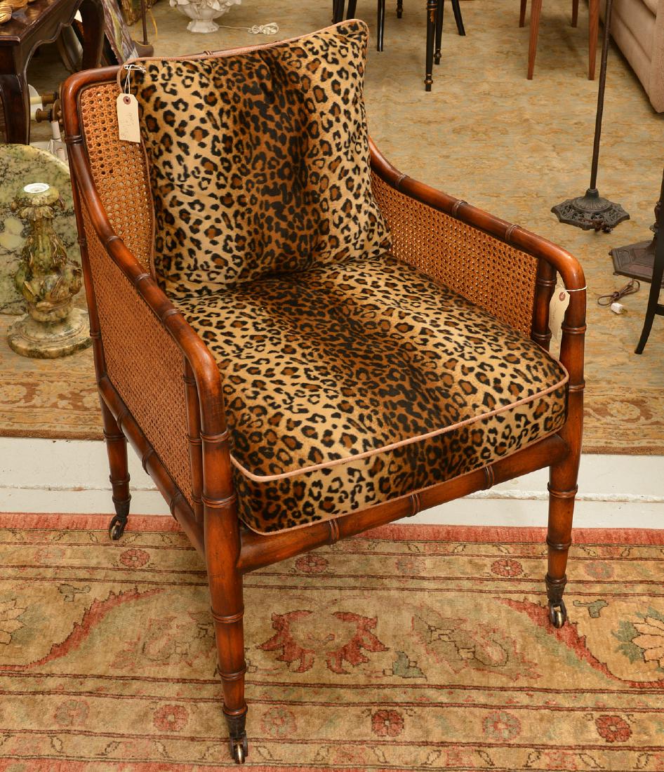 Regency style bamboo carved bergere (1 of 7)