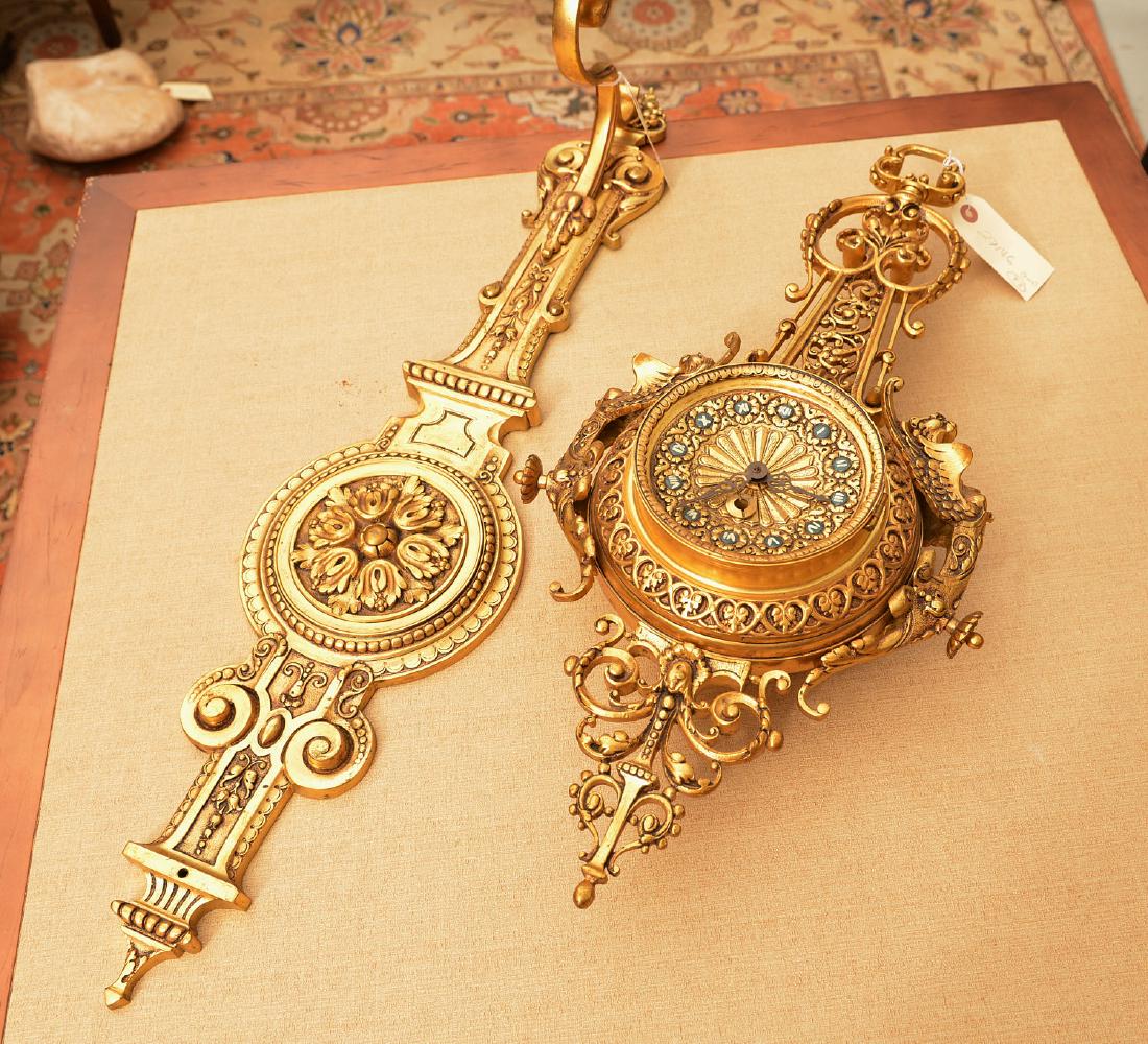 Spanish Renaissance style bronze hanging clock (1 of 7)