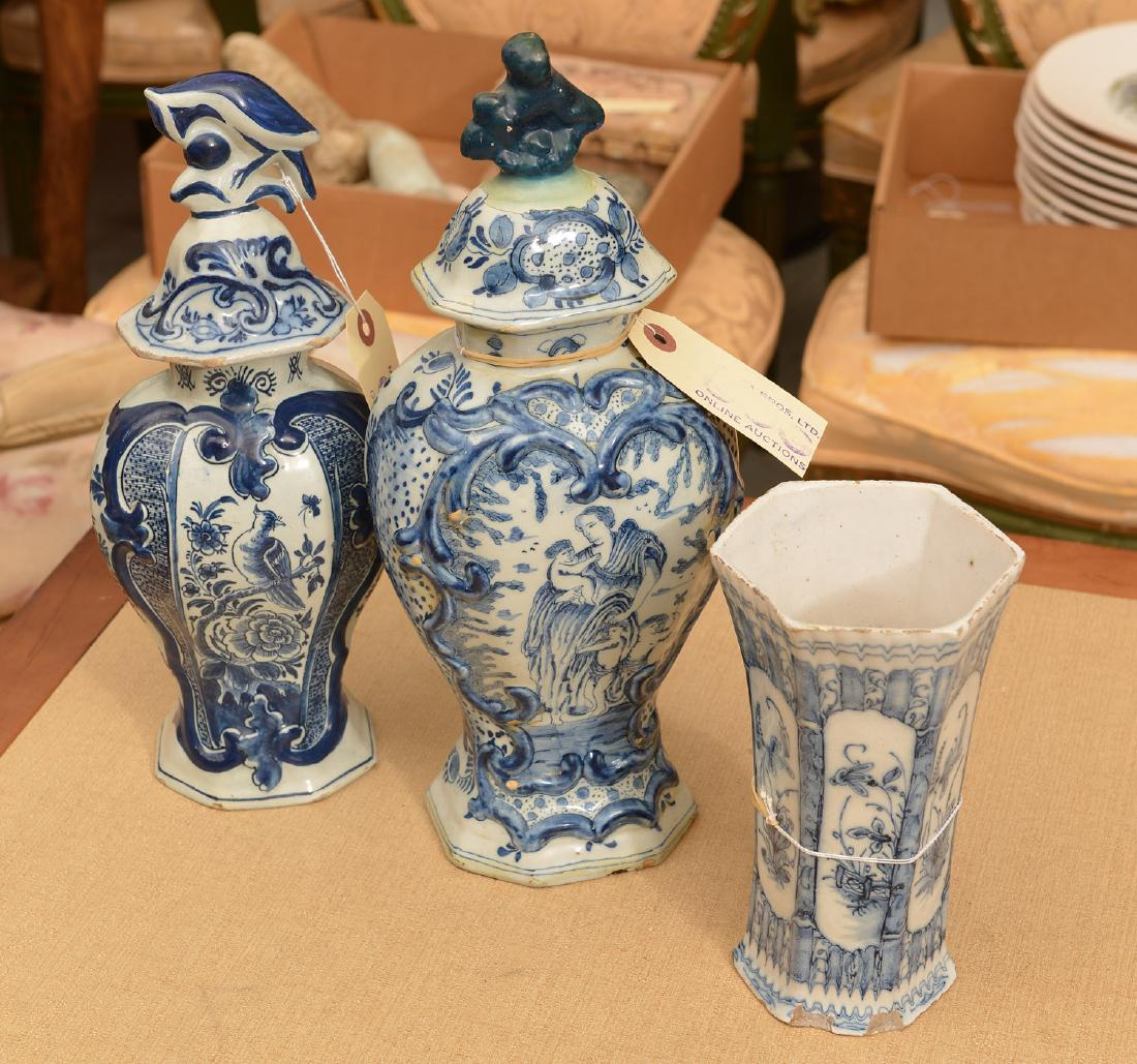 (3) Delft blue and white pottery vessels (1 of 7)
