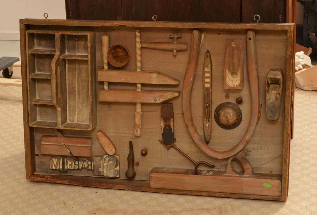 Antique tool and found object wall sculpture (1 of 5)