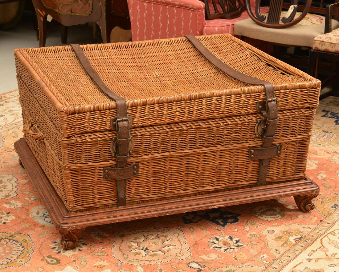 Ralph Lauren coachwork style wicker trunk table (1 of 10)