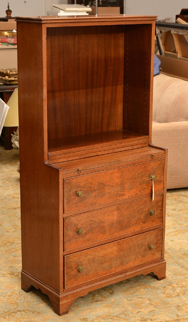 George III style mahogany bureau bookcase (1 of 4)