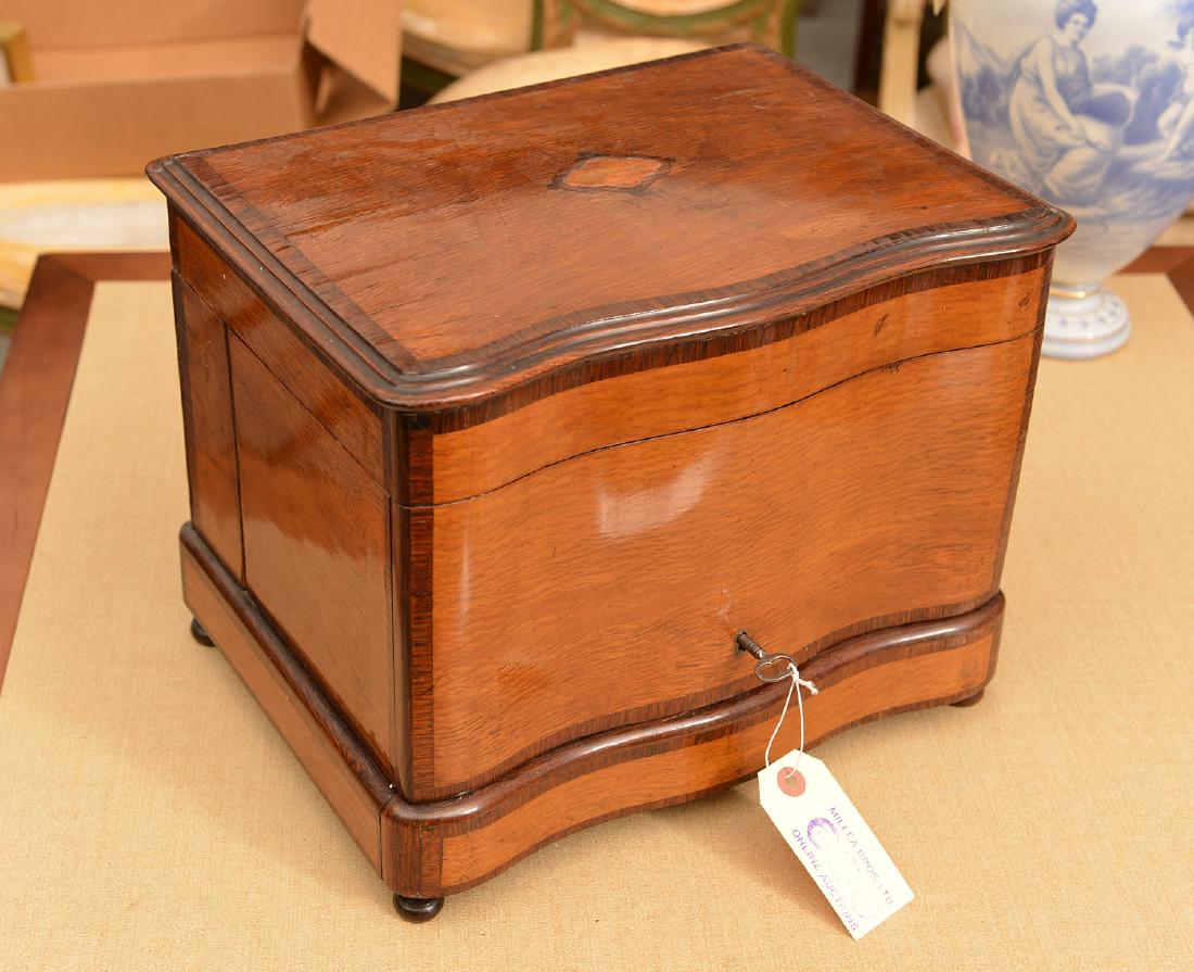 Napoleon III bronze inlaid lacewood tantalus (1 of 5)