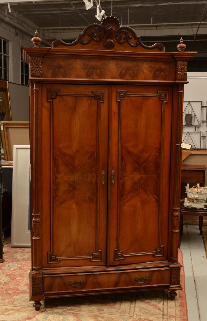 Continental Neo-Classical walnut armoire (1 of 8)