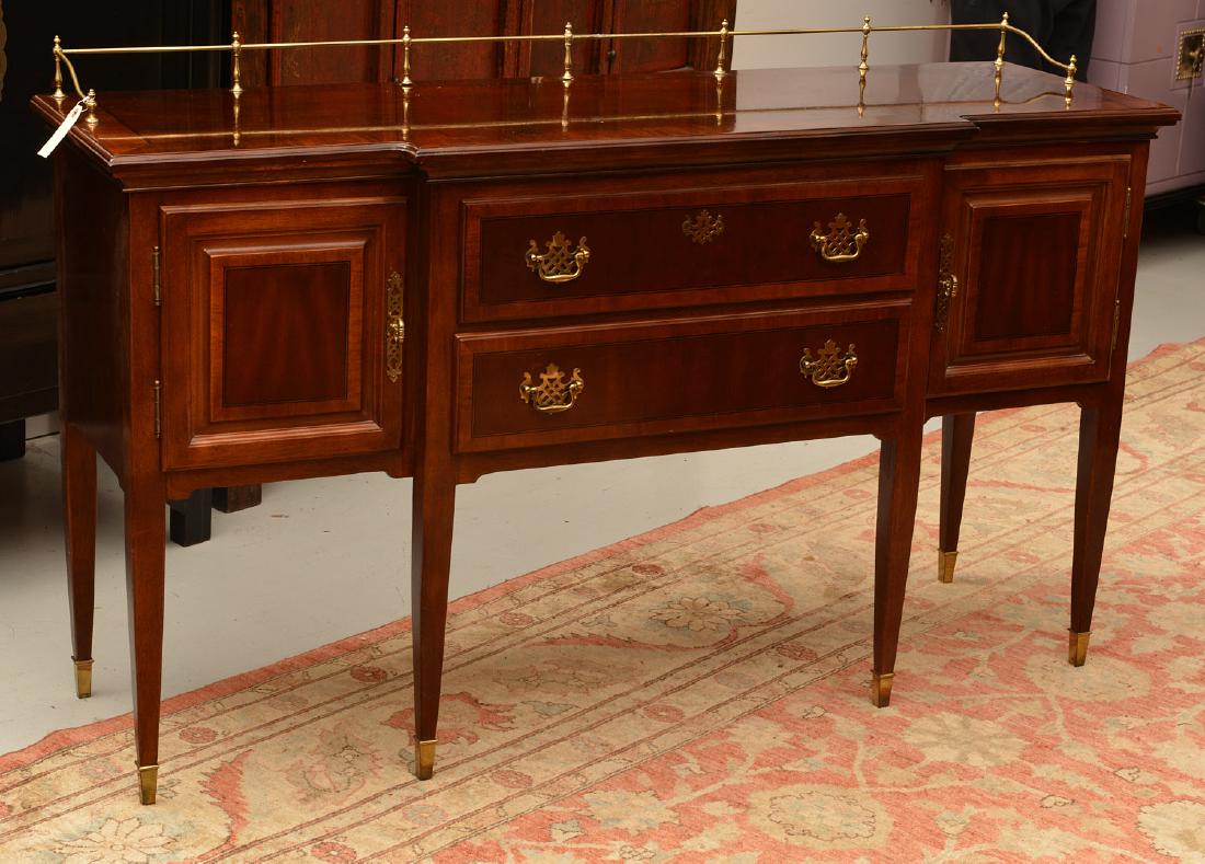 Georgian style sideboard with brass gallery (1 of 9)