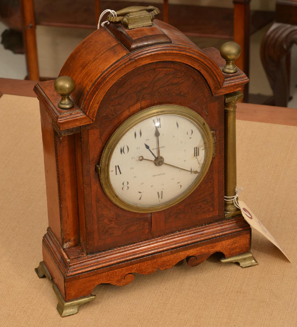 English mahogany and burl wood bracket clock (1 of 6)